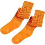 3 Pack Yellow Orange Purple Slouch Socks Women Heavy Long Scrunch Socks Cotton Knit Leg Warmer Neon Knee High Stacked Socks