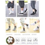 Black,white,grey Boys Socks 12 Packs Fit for 2-12 Years Old Boys and Girls Cotton Athletic Ankle Socks for Toddler Kids and Big Kids