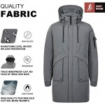 Men's Winter Coats Water-Repellent Windproof Thicken Parkas Long Hooded Padded Puffer Jacket