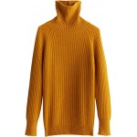 Ginger Women's Turtleneck Fall Winter Long Sleeve Loose Pure Merino Wool Warm Soft Knitted Pullover Sweater