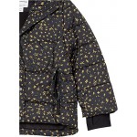 Black, Stars Girls and Toddlers' Heavyweight Hooded Puffer Jacket